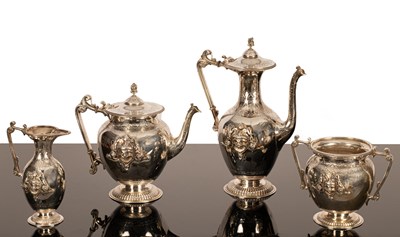 Lot 74 - A Victorian four-piece silver tea and coffee...