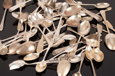 Lot 79 - A quantity of sundry silver teaspoons to...
