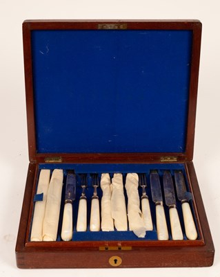 Lot 81 - A set of twelve silver dessert knives and...