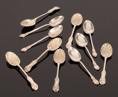 Lot 89 - A set of six silver teaspoons, Sheffield 1888,...