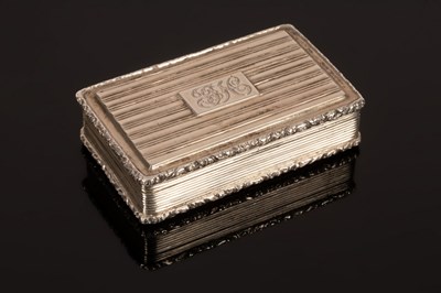 Lot 103 - A rectangular silver snuff box, Joseph...