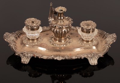 Lot 138 - A William IV silver inkstand, Robinson, Edkins...