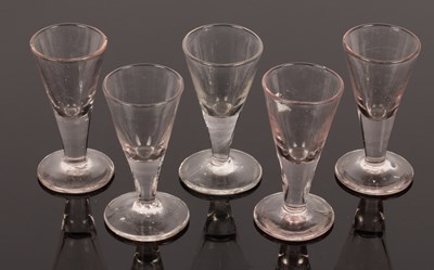 Lot 178 - Five miniature glasses, 8cm high