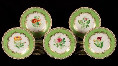 Lot 279 - An English porcelain part dessert service,...