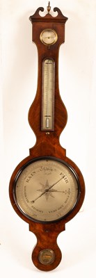 Lot 437 - A mahogany four-part wheel barometer, by G...