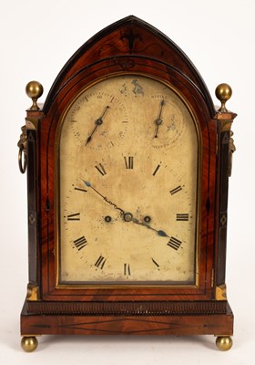 Lot 439 - A Regency mahogany cased mantel clock, fitted...