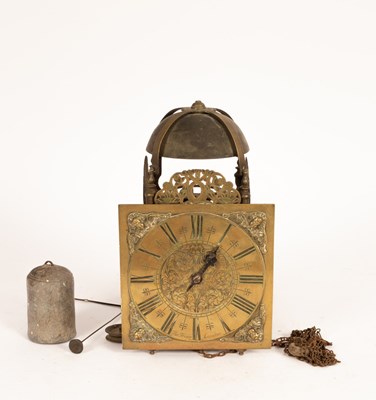 Lot 441 - An 18th Century striking lantern clock, the 11...