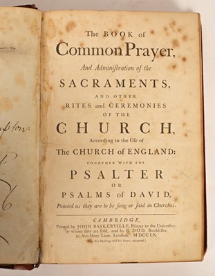 Lot 501 - Common prayer, Baskerville (John), Cambridge...