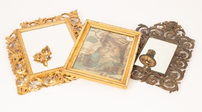 Lot 607 - A Florentine style rectangular carved wood...