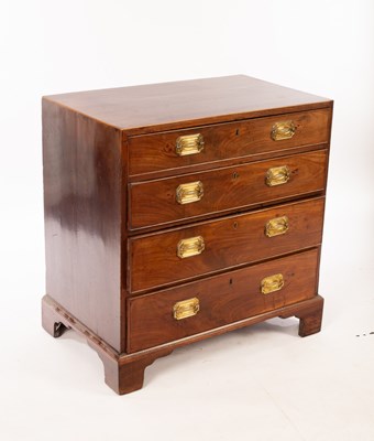 Lot 609 - A George III mahogany chest of four drawers on...