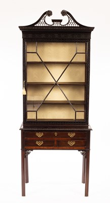 Lot 616 - An Edwardian mahogany cabinet with pierced...