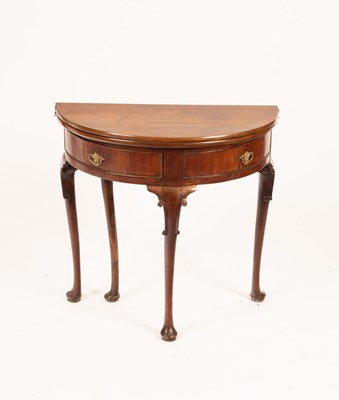 Lot 638 - A George II walnut half round table, with...