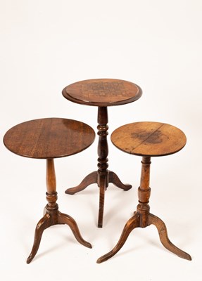 Lot 649 - A 19th Century tripod table the top inlaid for...