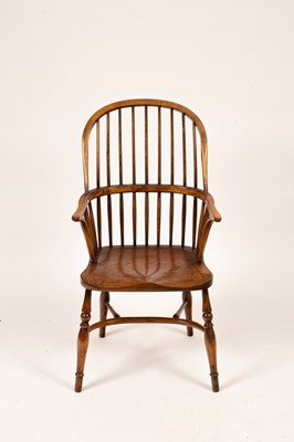 Lot 661 - A 19th Century stick back chair with solid...