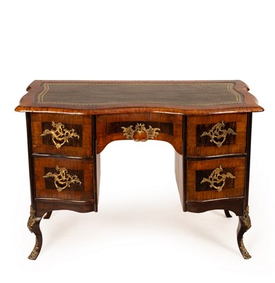 Lot 669 - A Louis XVI style rosewood and kingwood gilt...