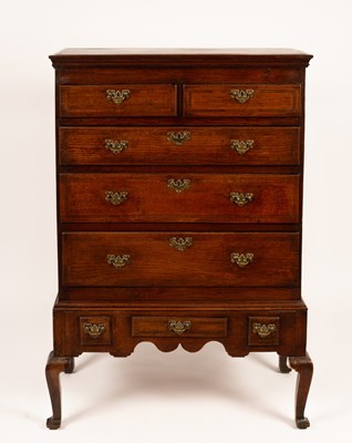 Lot 670 - An early 18th Century style oak chest on stand,...