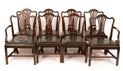 Lot 678 - A set of eight George III mahogany dining...