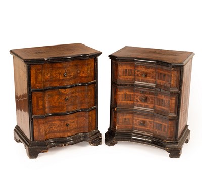 Lot 681 - Two 18th Century Italian pedestal chests,...