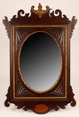 Lot 698 - A mahogany wall mirror, 57cm x 87cm