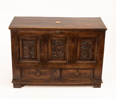 Lot 717 - An 18th Century oak mule chest, circa 1760,...