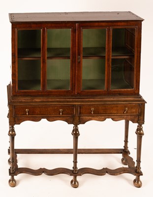 Lot 723 - A walnut display cabinet, William and Mary...