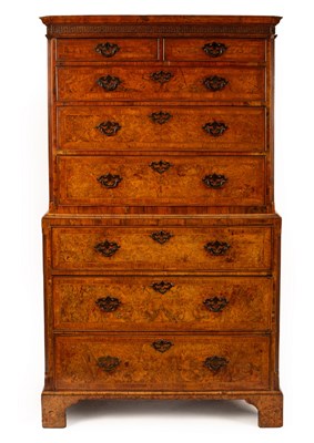 Lot 730 - A fine George II walnut chest on chest, circa...