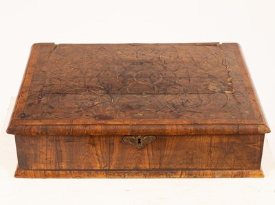 Lot 731 - A William and Mary oyster veneered lace box,...