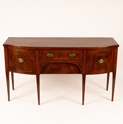 Lot 736 - A George III mahogany bow fronted sideboard,...