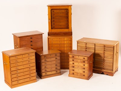 Lot 747 - Seven collectors' chests in mahogany, each...