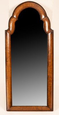 Lot 763 - A burr elm mirror with wall arched plate and...