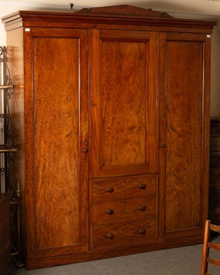 Lot 781 - A Victorian mahogany compactum wardrobe, 239cm...