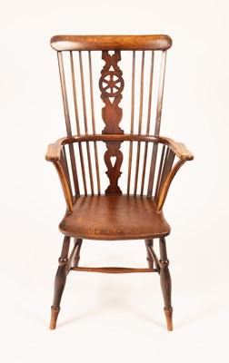 Lot 788 - A Windsor wheelback chair with pierced splat...