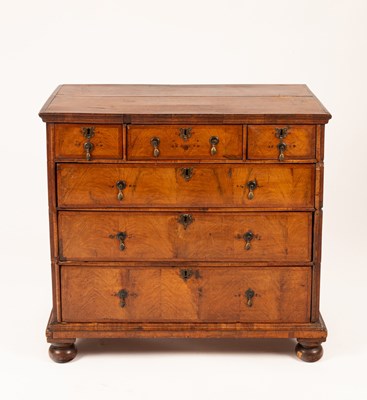 Lot 808 - An 18th Century walnut and oak chest of three...