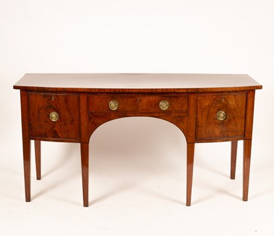 Lot 828 - A George III mahogany bowfront sideboard, on...