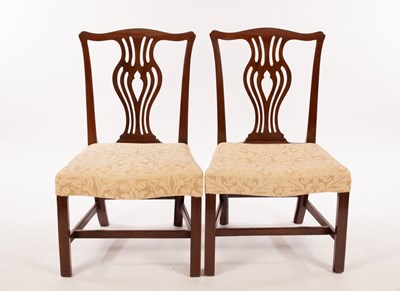 Lot 830 - A pair of George III mahogany splat back...