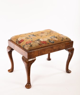 Lot 832 - An 18th Century walnut stool with a needlework...