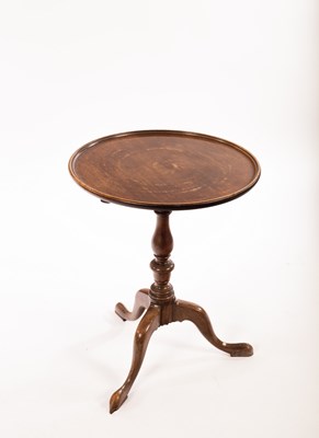 Lot 838 - A mahogany tripod table with a dished circular...