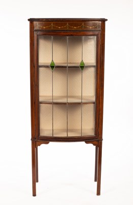 Lot 844 - An Edwardian bowfront display cabinet,...