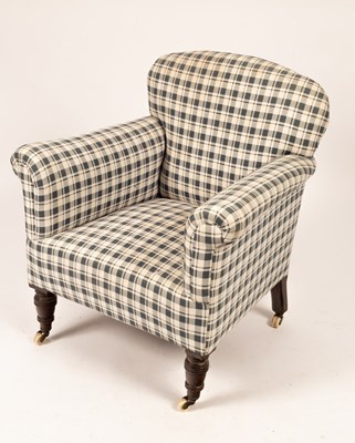 Lot 851 - A 20th Century upholstered armchair on tapered...