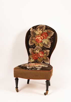 Lot 867 - A Victorian nursing chair with beadwork back...