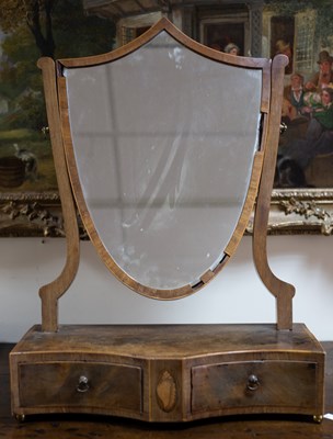 Lot 869 - A George III mahogany box mirror, circa 1790,...