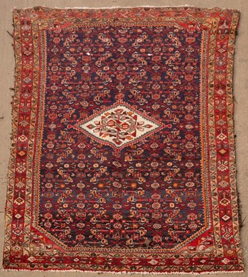 Lot 916 - A Hamadan long rug, West Persia, the abrashed...