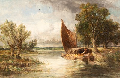 Lot 957 - George Chester (1813-1897)/Barge on a...