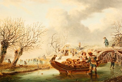 Lot 968 - After Andries Vermeulen/Winter Landscape/with...