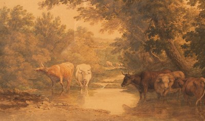 Lot 1051 - Robert Hills OWS (1769-1844)/Landscape with...