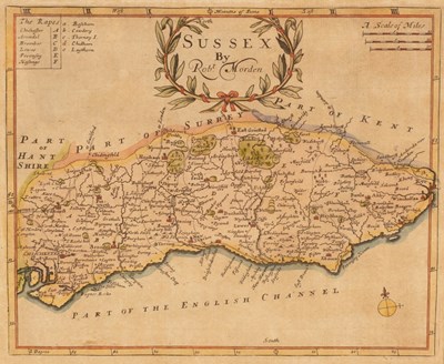 Lot 1122 - Robert Morden/Map of Surrey and/Timothei...