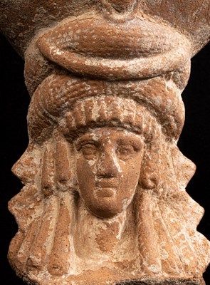 Lot 4 - An Egyptian terracotta head of Isis-Aphrodite,...