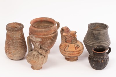 Lot 7 - A selection of Greek and Roman pottery,...