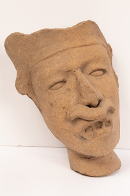 Lot 11 - A large Mexican pottery head fragment,...