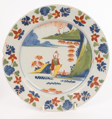 Lot 33 - Five English Delftware plates, circa 1760-80,...